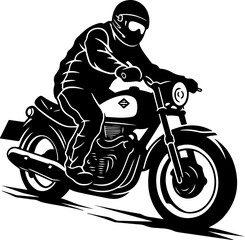 A man ride Retro Motorcycle