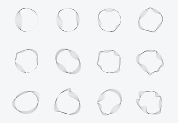 Abstract Circle Lines Set, Vector of Blend Circle Lines Illustration, Wave Ring Collection
