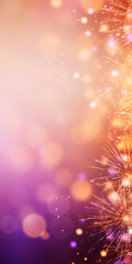 Fireworks display. Abstract firework background with free space for text. Gold  sparkling glitter design background.