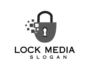 lock media logo design template