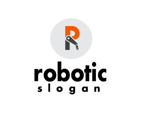 business robotic creative logo design template