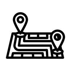 map pointer delivery line icon vector. map pointer delivery sign. isolated contour symbol black illustration