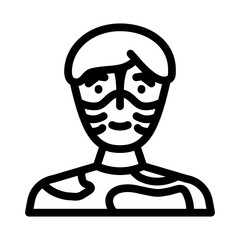 painting mask face line icon vector. painting mask face sign. isolated contour symbol black illustration