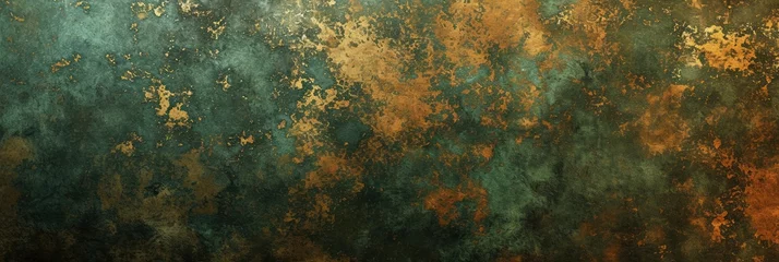 Foto op Canvas Grunge Background Texture in the Style Earth Brown and Pine Green - Amazing Grunge Wallpaper created with Generative AI Technology © Sentoriak