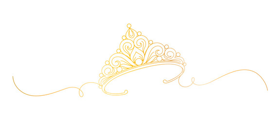 golden crown line art style