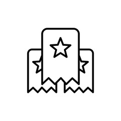 Star badge outline icons, minimalist vector illustration ,simple transparent graphic element .Isolated on white background