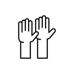 Obraz premium Raise hand outline icons, minimalist vector illustration ,simple transparent graphic element .Isolated on white background