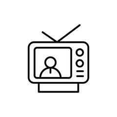 Political news outline icons, minimalist vector illustration ,simple transparent graphic element .Isolated on white background