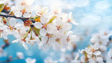 Spring flowers of apricot tree, generative ai