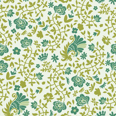 Floral composition with leaves and branches art