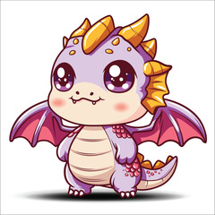 cute cartoon shibi chinese dragon character.