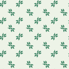 Flowers in blossom and leaves, seamless print