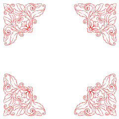 Naklejka premium Love Frame Valentine's Day Ornament Line. Women's Mother's Day Ornament Border