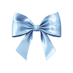 Blue bow isolated on transparent background.