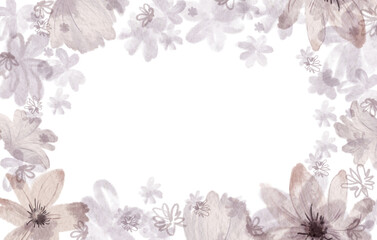 Pastel colors floral background. PNG transparent digitally hand painted illustration