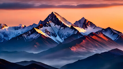 Sun, Sunset, Sunrise, Sunrise vat dawn, sunset at mountains, Mountains, Snow, Snow Mountains, HD wallpaper, HD background, 