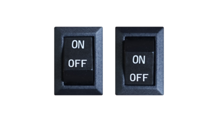 on-off switch isolated on transparent background