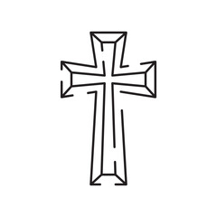 Christianity line icon. Vector religion related icons. Bible, church and cross or Jesus