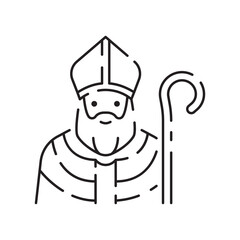 Christianity line icon. Vector religion related icons. Bible, church and cross or Jesus. Old cathedral, Medieval sign