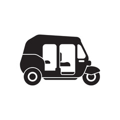 Fototapeta premium Motorcycle rickshaw icon logo vector illustration design