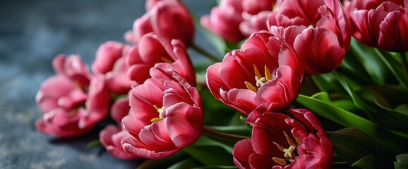 Bouquet Pink Tulips On Background, HD, Background Wallpaper, Desktop Wallpaper