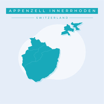 Vector illustration vector of Appenzell Innerrhoden map Switzerland