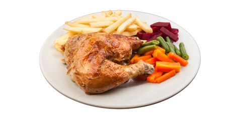 Grilled chicken, popular food, popular food, white background