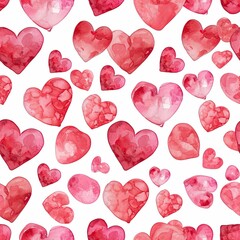 seamless pattern with red hearts valentines day consept love themed