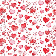 seamless pattern with red hearts valentines day consept love themed