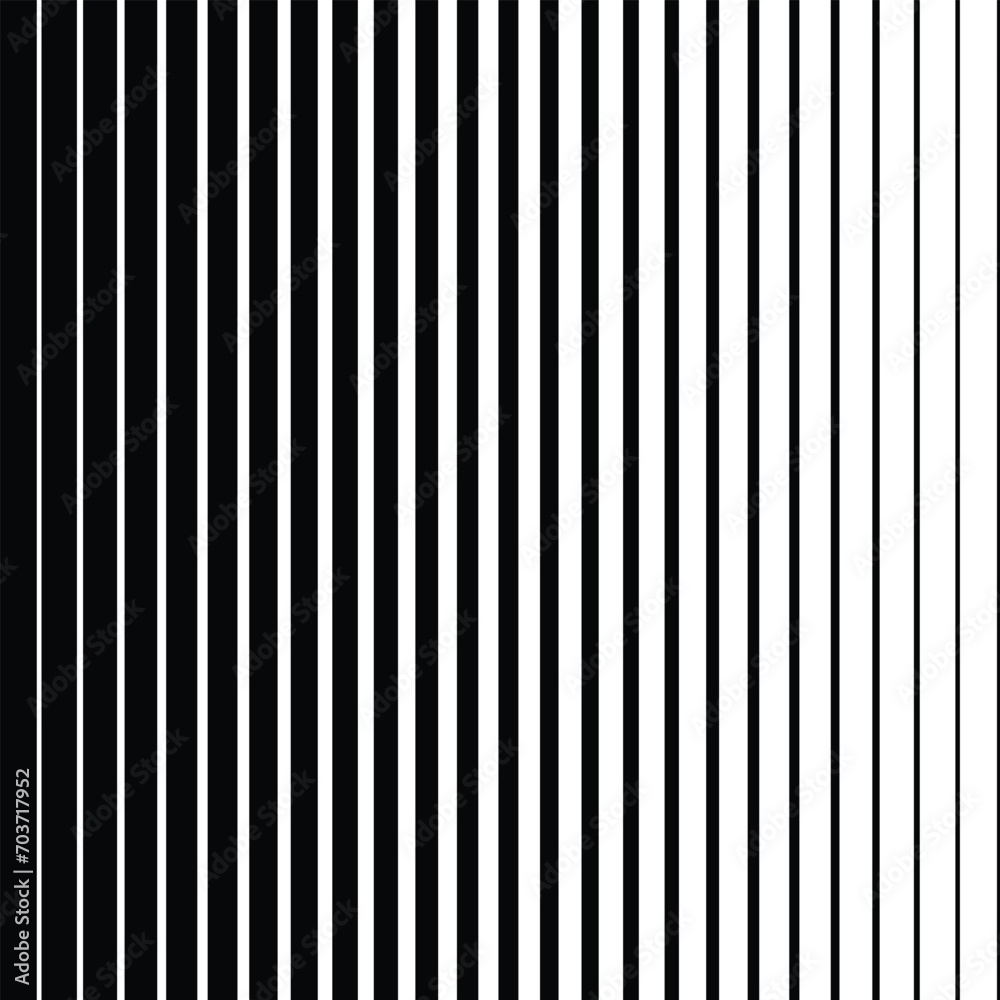 Poster abstract monochrome geometric black thin to thick vertical line pattern.