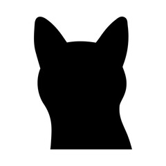 Cat head silhouette illustration on isolated background