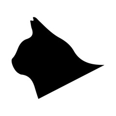 Obraz premium Cat head silhouette illustration on isolated background