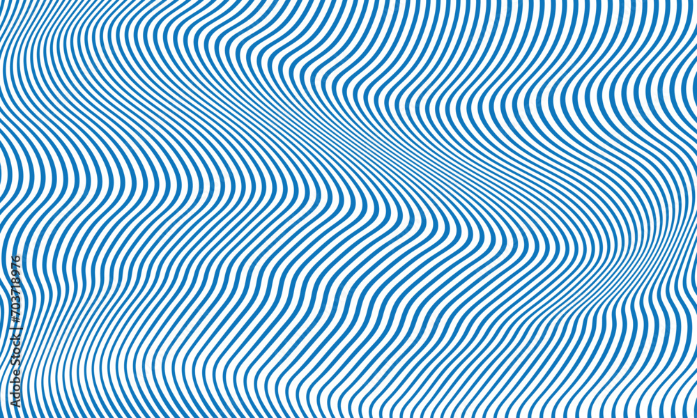 Poster abstract monochrome geometric blue vertical wave line pattern.