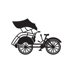 Fototapeta na wymiar Rickshaw symbol logo icon, vector illustration template design