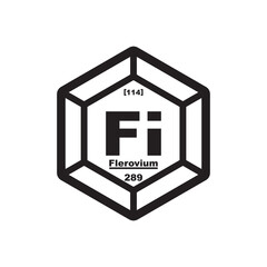Flerovium symbol. Chemical element of the periodic table. Vector illustration.