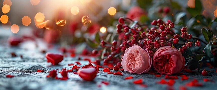Composition Valentines Day Objects, HD, Background Wallpaper, Desktop Wallpaper