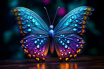 An imaginary rare butterfly with impressive colorful and beautiful patterns.