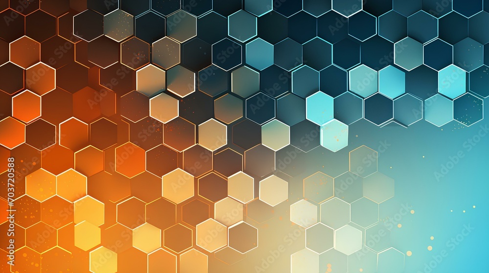 Poster Geometric abstract pattern in the form of hexagons. Graphics.