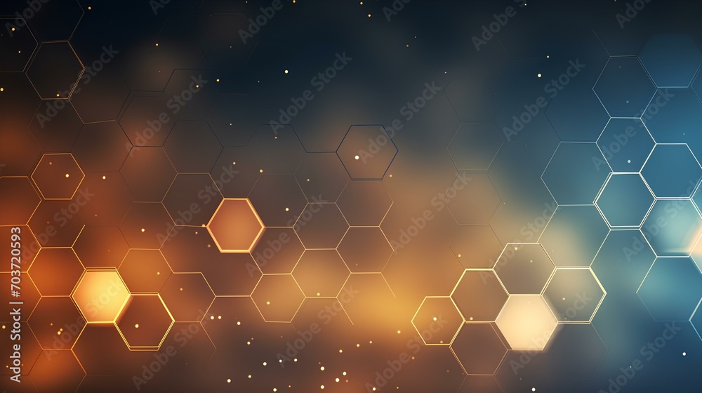 Poster Geometric abstract pattern in the form of hexagons. Graphics.
