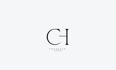Alphabet letters Initials Monogram logo CH HC C H