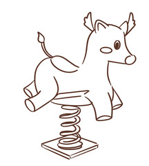 kid stuff_playground_rocking horse_rocking deer _vector