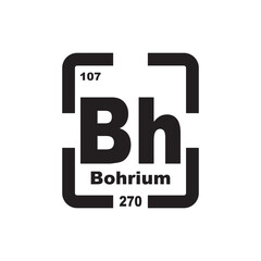 Bohrium chemistry icon,chemical element in the periodic table