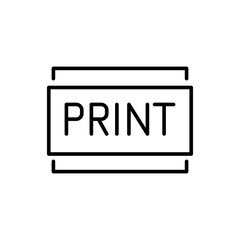 Print button outline icons, minimalist vector illustration ,simple transparent graphic element .Isolated on white background