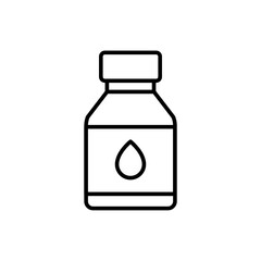 Ink bottle outline icons, minimalist vector illustration ,simple transparent graphic element .Isolated on white background