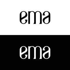 EMA logo. EMA set , E M A design. White EMA letter. EMA, E M A letter logo design. Initial letter EMA letter logo set, linked circle uppercase monogram logo. E M A letter logo vector design.	
