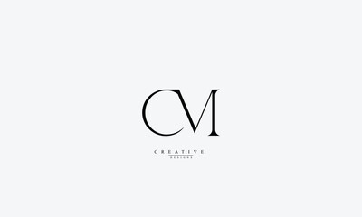 Alphabet letters Initials Monogram logo CM MC C M - obrazy, fototapety, plakaty