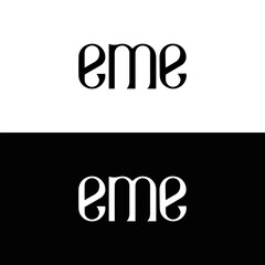 EME logo. EME set , E M E design. White EME letter. EME, E M E letter logo design. Initial letter EME letter logo set, linked circle uppercase monogram logo. E M E letter logo vector design. 