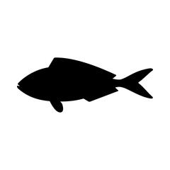 Obraz premium Tropical Fish Silhouette Illustration On Isolated Background