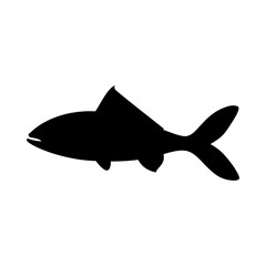 Tropical Fish Silhouette Illustration On Isolated Background