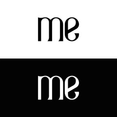 ME logo. ME set , M E design. White ME letter. ME, M E letter logo design. Initial letter ME letter logo set, linked circle uppercase monogram logo. M E letter logo vector design.	
